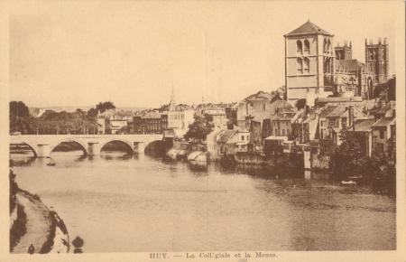 HUY: la collégiale et la Meuse.