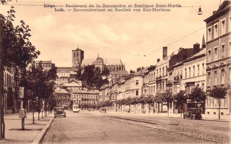 LIEGE: Boulevard de la Sauvenière et basilique saint Martin